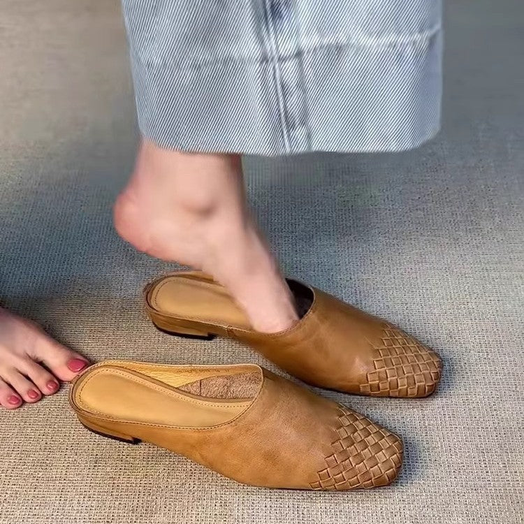 Damen Mules mit geflochtenem Design und bequemer Sohle