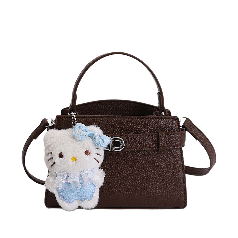 Damen trendige Handtasche mit verspieltem Tieranhänger Nord Taschen