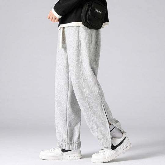 Herren weite Jogginghose mit seitlichem Reißverschluss‑Schlitz, elastischem Bund & Kordelzug Nord Taschen