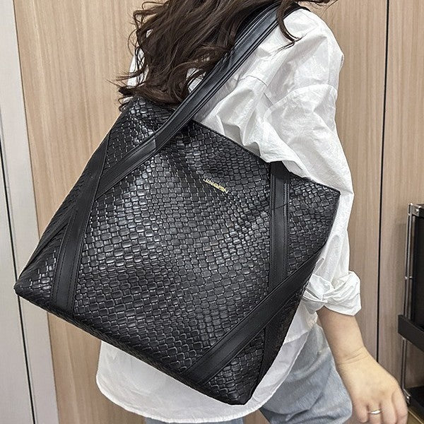 Damen modische Tragetasche mit kunstvollem Flechtdesign Nord Taschen