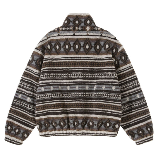 Unisex Kurzblouson aus Teddyfleece mit Ethno‑Muster und Stehkragen Nord Taschen