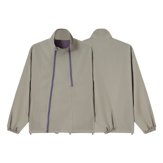 Unisex Kurz geschnittene technische Windjacke mit asymmetrischem Zwei‑Wege‑Reißverschluss, abnehmbarer Sturmhaube und Umhänge‑Minitasche Nord Taschen