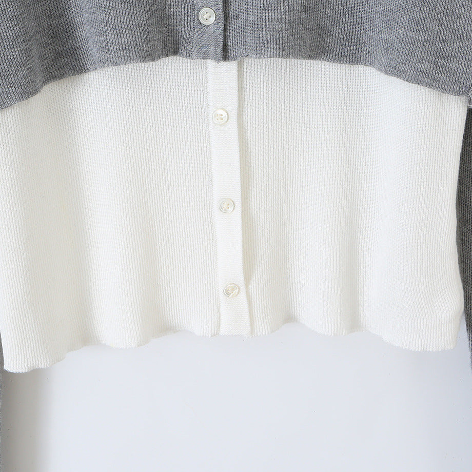 Damen Feinstrick-Bolero mit eingearbeitetem Hemd-Panel und Knopfdetails Nord Taschen