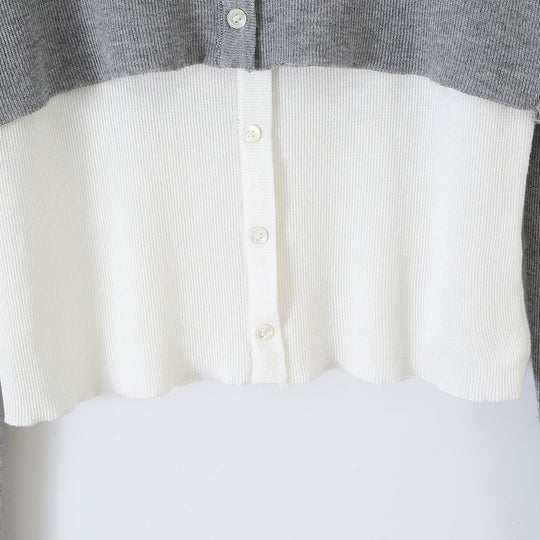 Damen Feinstrick-Bolero mit eingearbeitetem Hemd-Panel und Knopfdetails Nord Taschen