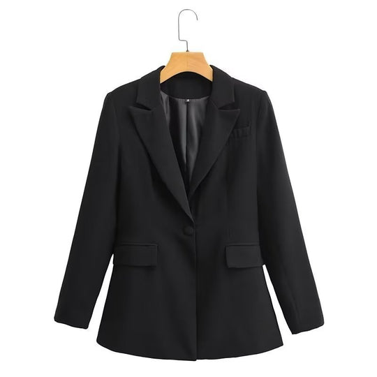 Damen Taillierter Zweiteiler‑Blazer mit konturierter Taille, markantem Revers und weiter Anzughose Nord Taschen