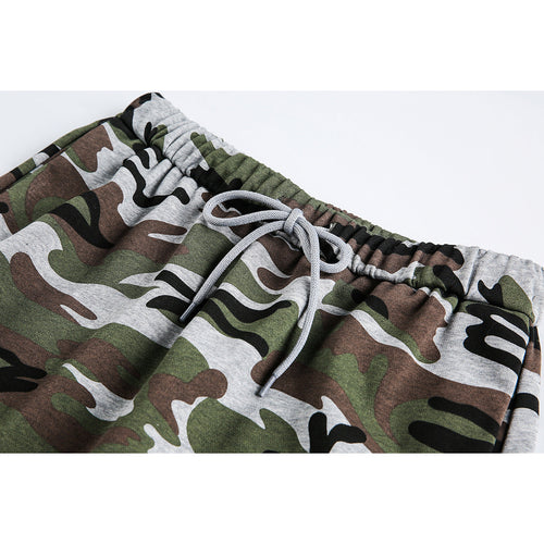 Damen Midi-Rock im Camouflage-Style mit elastischem Bund und Kordelzug Nord Taschen