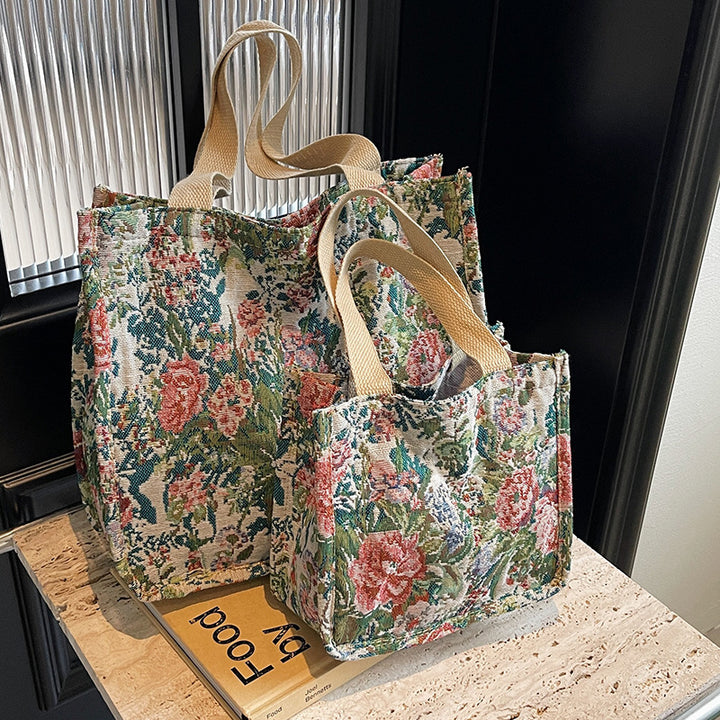 Damen Einkaufstasche im floralen Jacquard-Design Nord Taschen