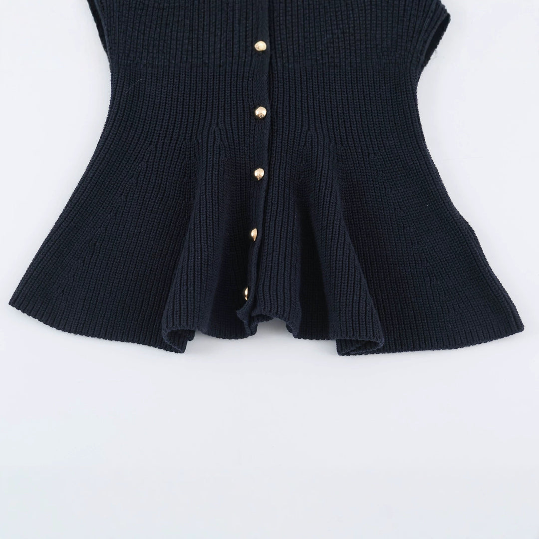 Damen Feinstrick-Cardigan mit taillierter Peplum‑Silhouette Nord Taschen
