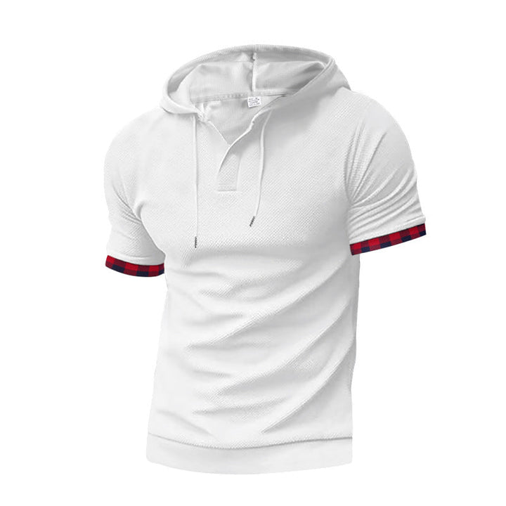 Herren modernes Kapuzenshirt mit strukturiertem Design und kontrastierenden Ärmeln