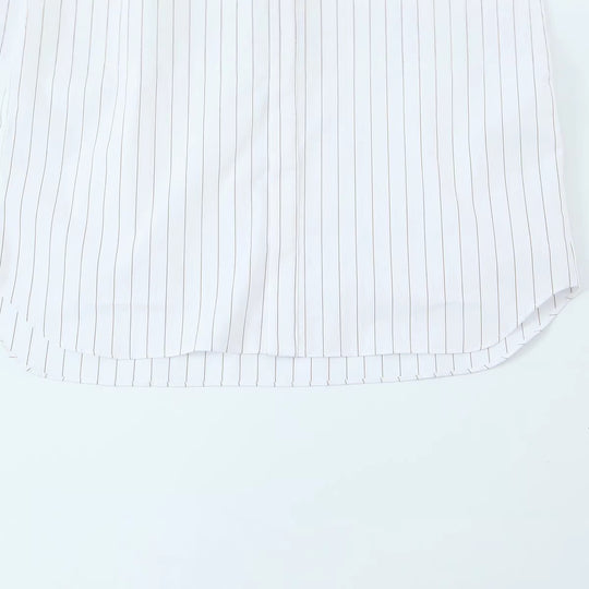 Damen Schleifenkragenbluse mit feinem Nadelstreifen und lockerer Silhouette Nord Taschen