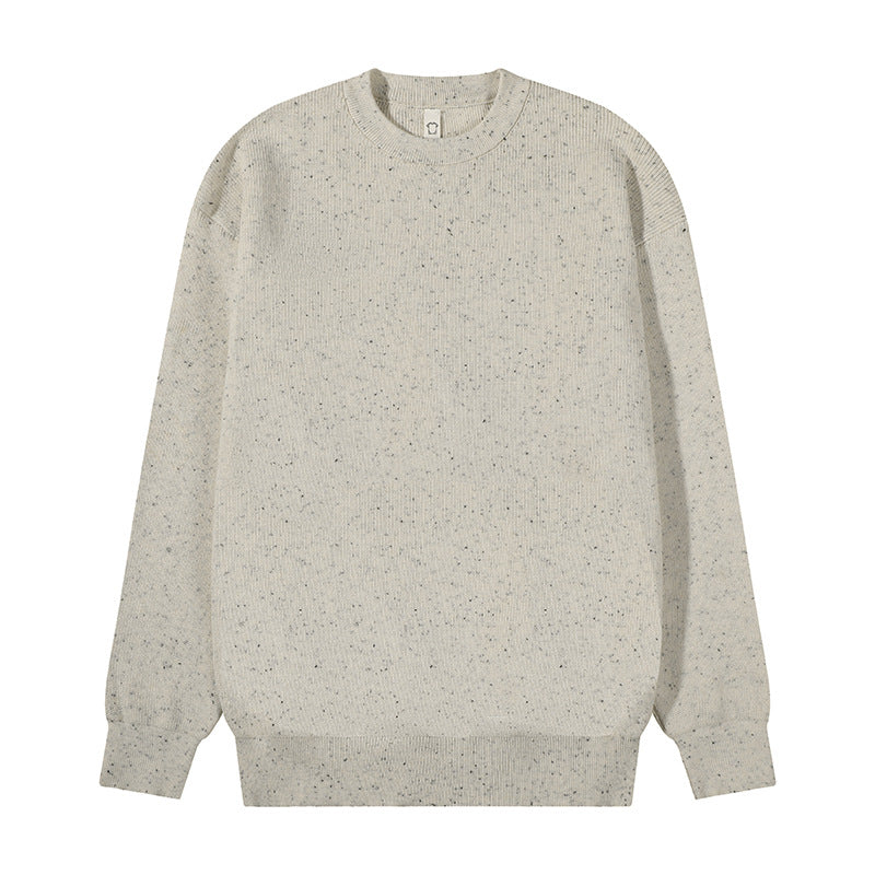 Unisex Großer Rundhals‑Strickpullover aus Mélange‑Garn mit abgesenkter Schulter Nord Taschen