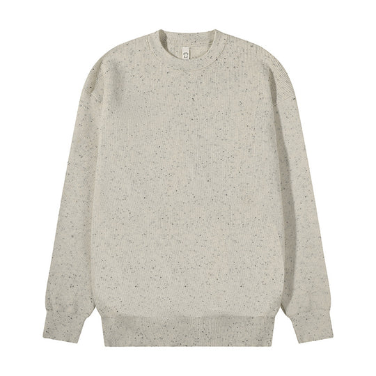 Unisex Großer Rundhals‑Strickpullover aus Mélange‑Garn mit abgesenkter Schulter Nord Taschen