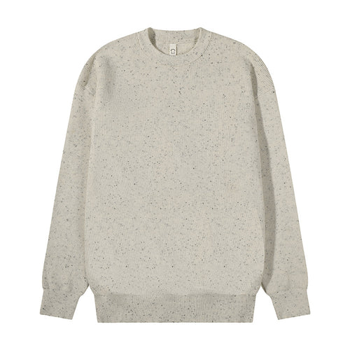 Unisex Großer Rundhals‑Strickpullover aus Mélange‑Garn mit abgesenkter Schulter Nord Taschen