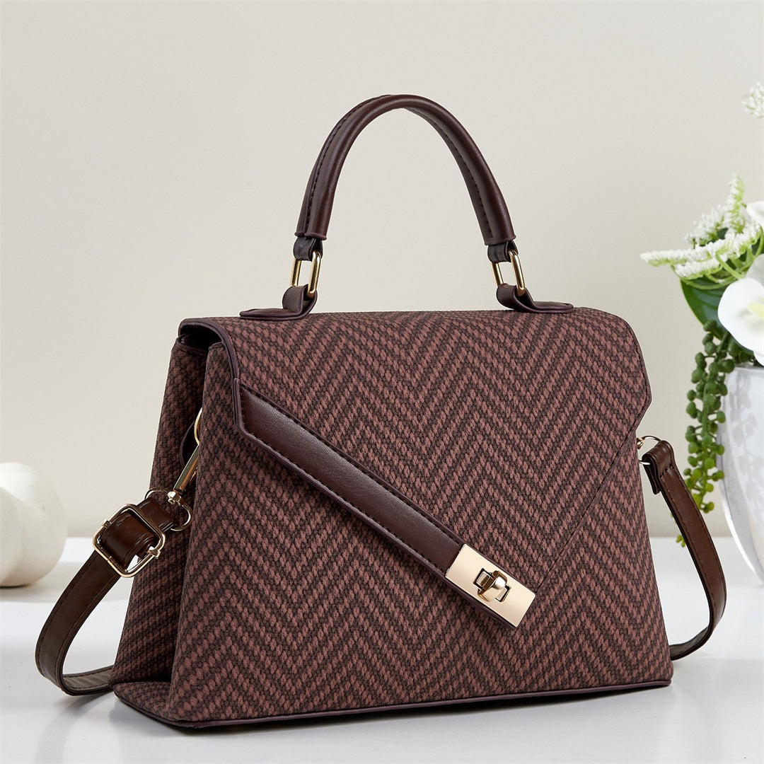 Damen Handtasche mit klassischem Chevron-Design und luxuriösem Beschlag Nord Taschen