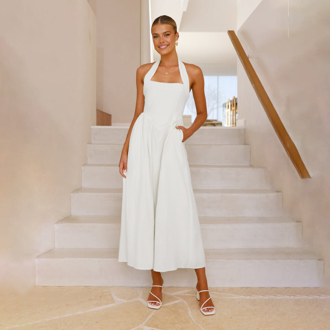 Damen Maxikleid mit schulterfreier Silhouette und eleganter Taillierung