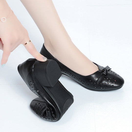 Damen Elegante und luftige Ballerinas mit modischem Lochdesign und komfortablem Absatz