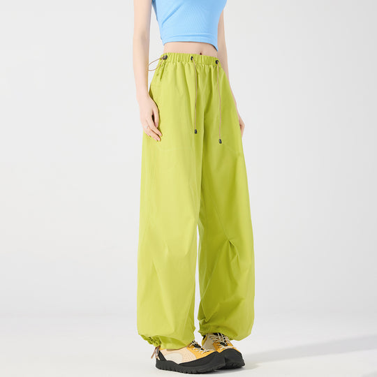 Damen weite technische Cargohose mit Kordelzugbund Nord Taschen
