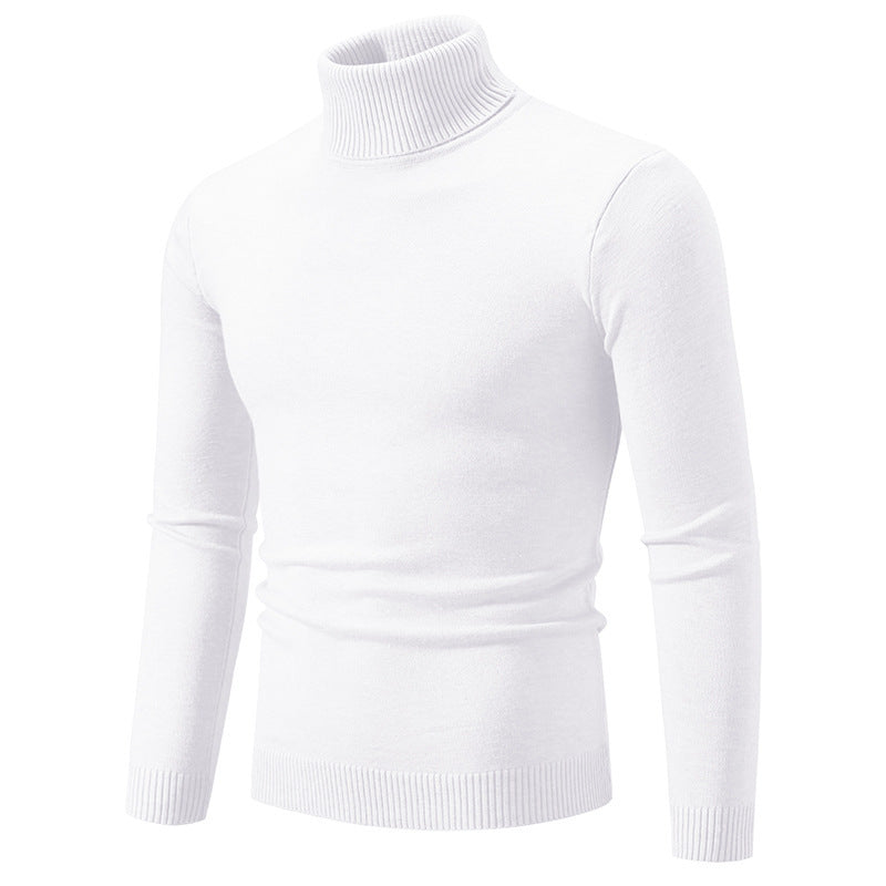 Herren eleganter Rollkragenpullover aus feiner Baumwolle