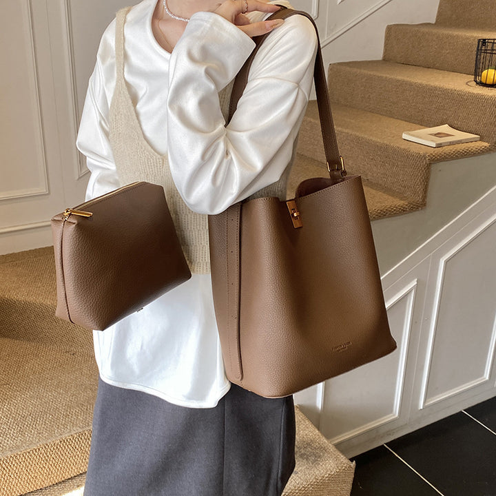 Damen elegante Tote Bag mit modernem Verschluss Nord Taschen