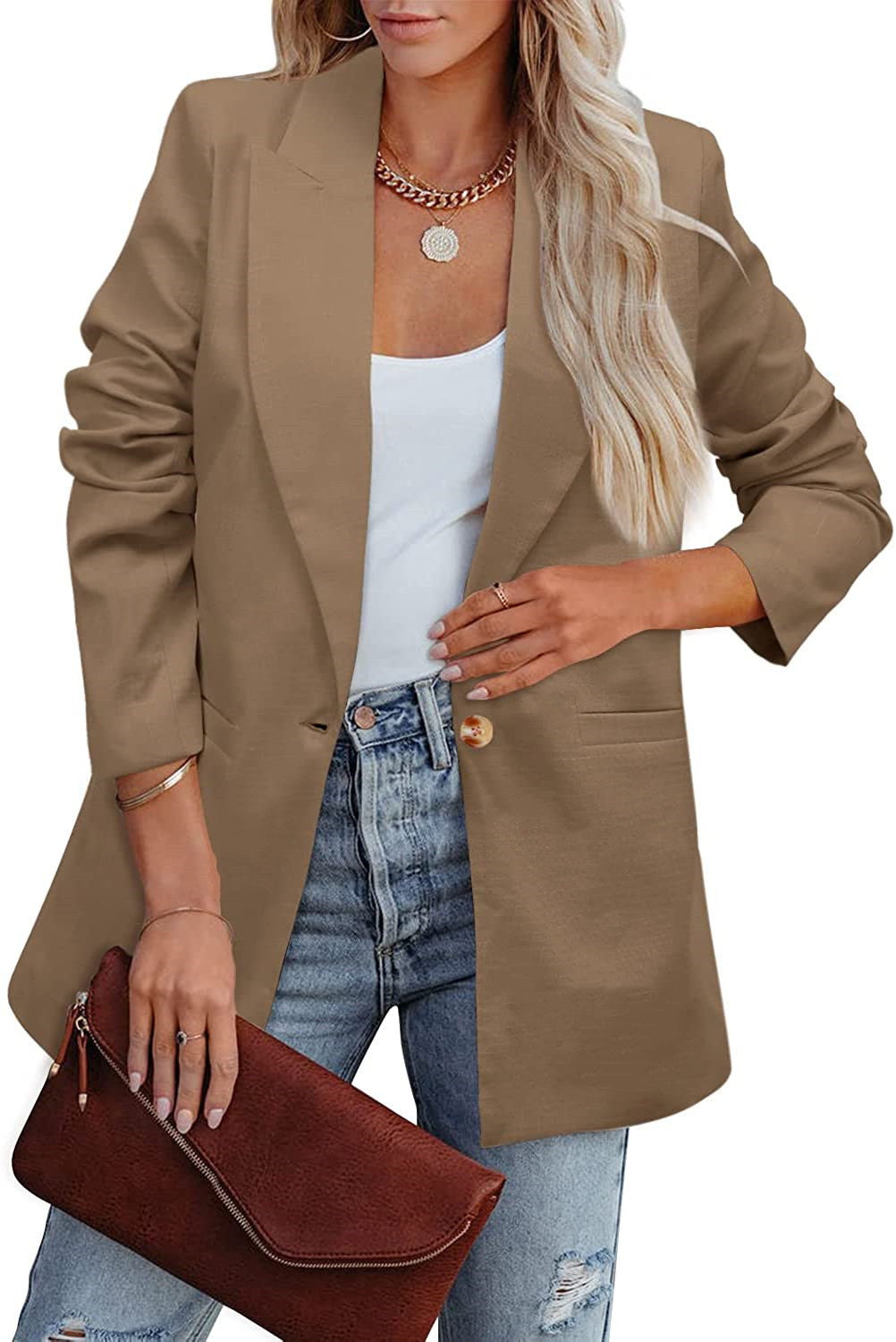 Nord Taschen | Doppelreihiger Blazer mit Gerafften Ärmeln und Taschen