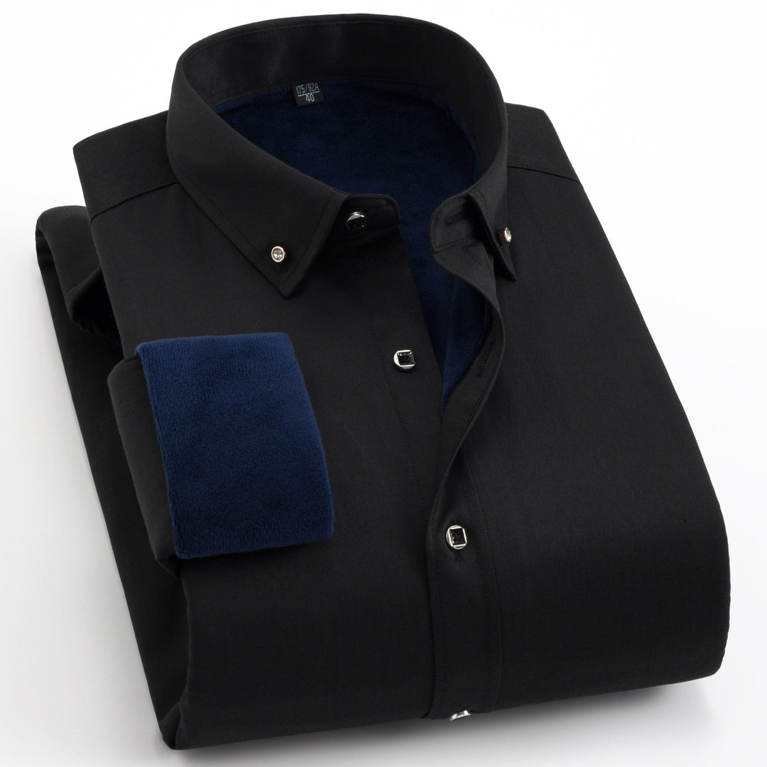 Herren Gefüttertes Businesshemd mit Thermofleece‑Innenseite und Button‑Down‑Kragen Nord Taschen