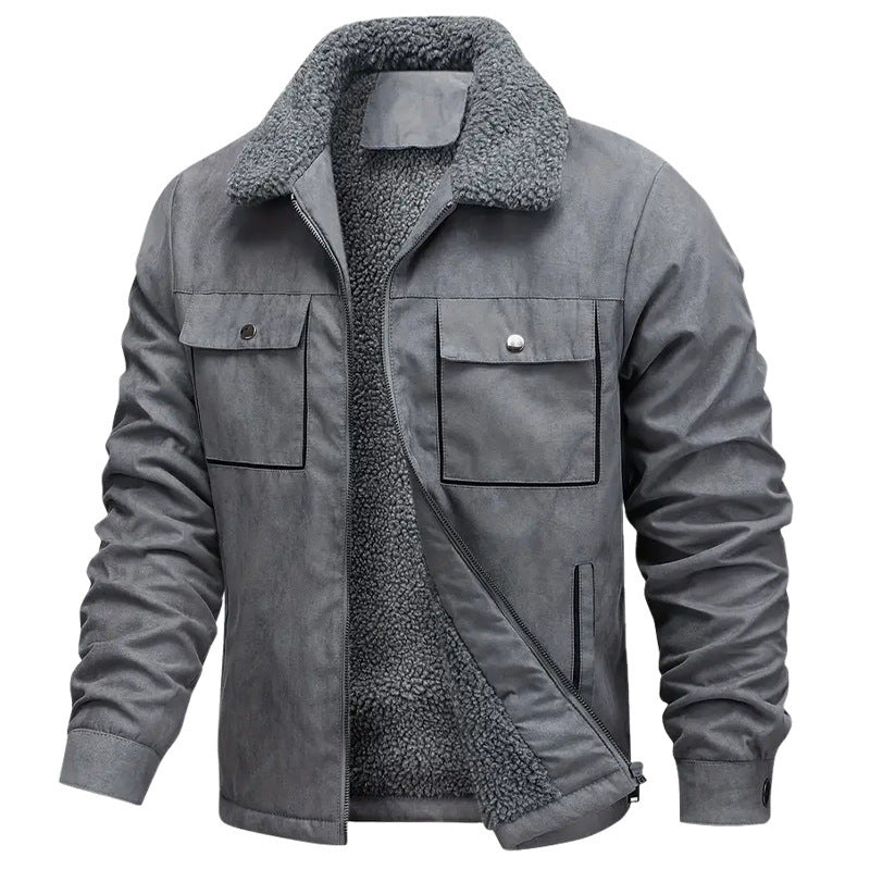 Herren Robuste Freizeitjacke mit teddyartigem Innenfutter Nord Taschen