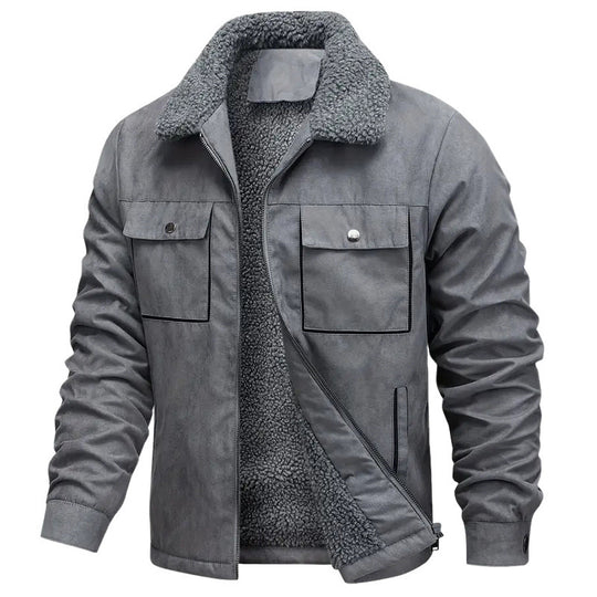 Herren Robuste Freizeitjacke mit teddyartigem Innenfutter Nord Taschen