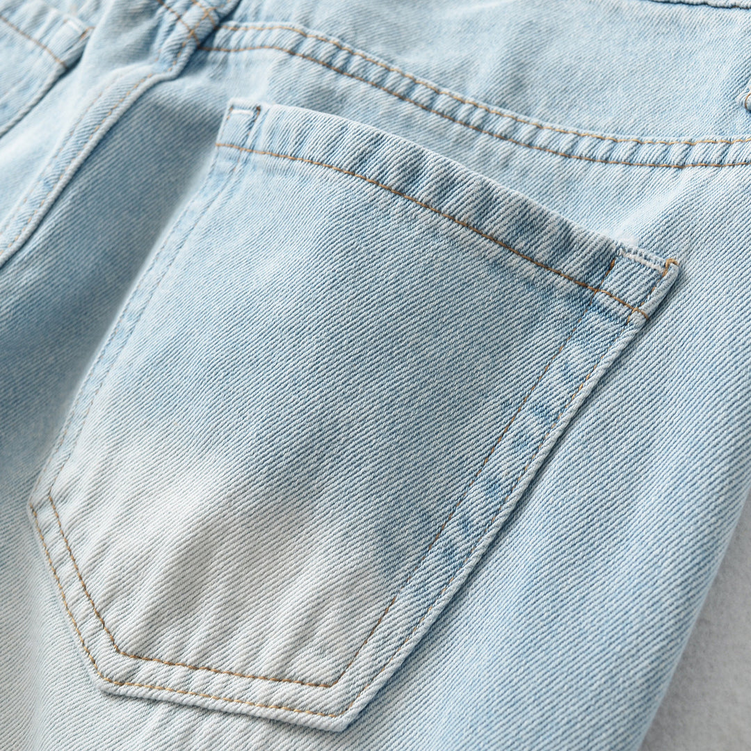 Damen Highwaist Cropped-Jeans mit geradem Schnitt und weitem Bein Nord Taschen
