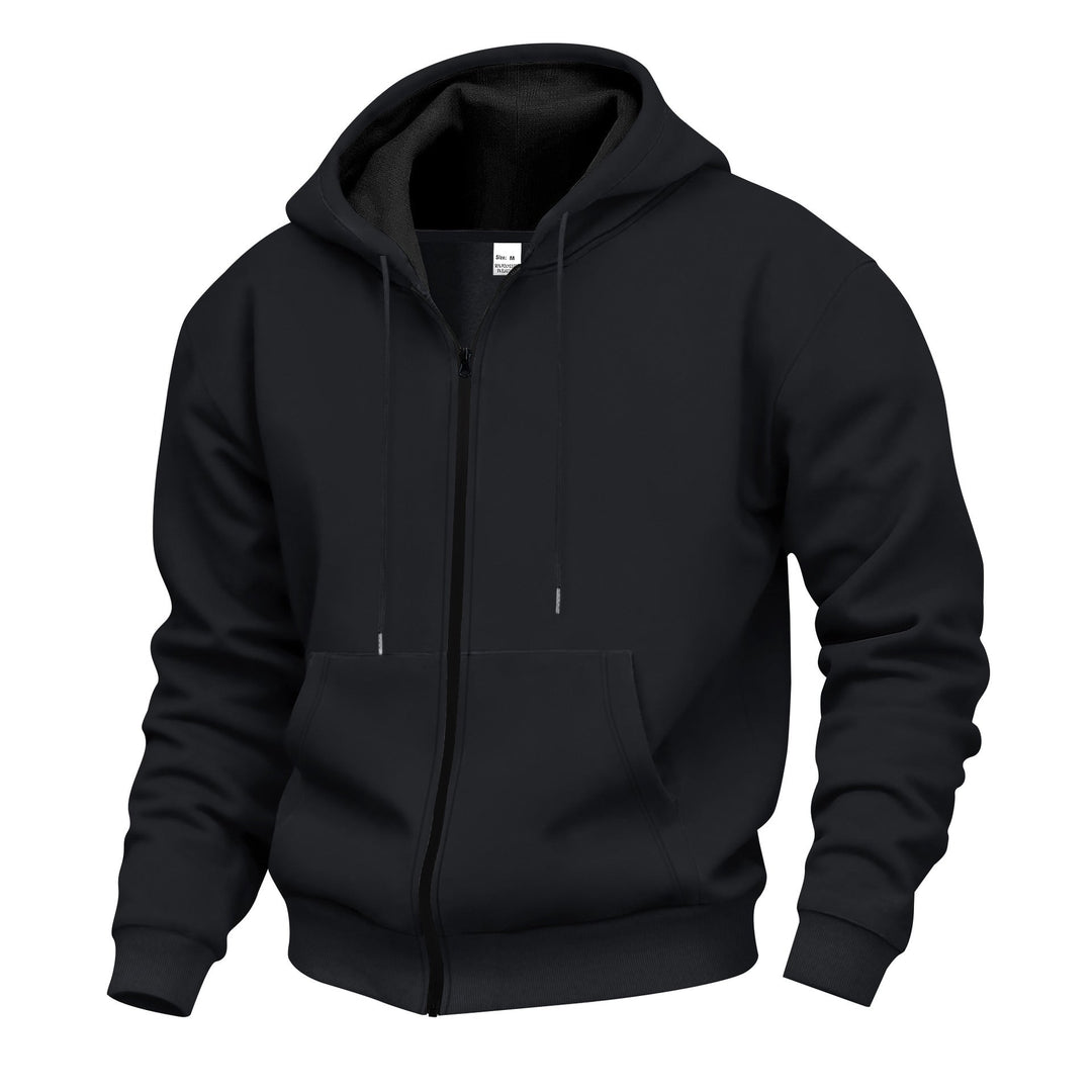 Herren Premium Kapuzenjacke mit durchgehendem Reißverschluss und weichem Fleece-Futter - Vittorelli