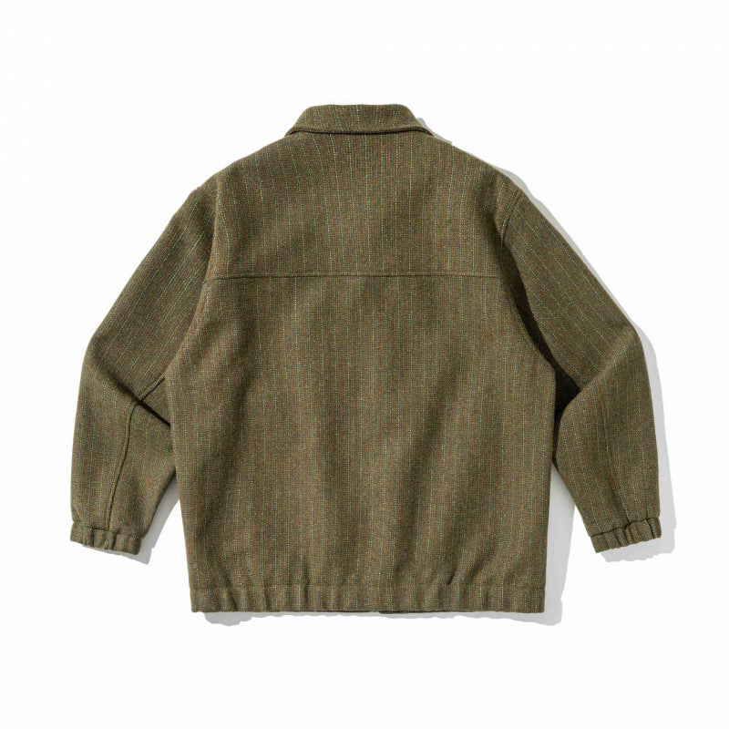 Herren Kastenförmige Overshirt‑Jacke aus Wollmix mit aufgesetzter Brusttasche Nord Taschen