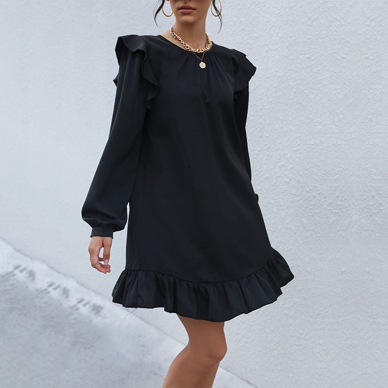 Damen Elegantes Kleid mit Rüschen Nord Taschen
