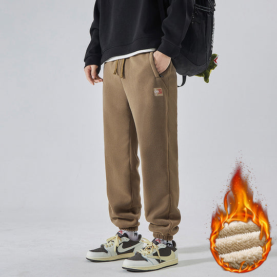 Herren Gefütterte Sweatpants mit Sherpa‑Innenfutter und elastischen Bündchen Nord Taschen