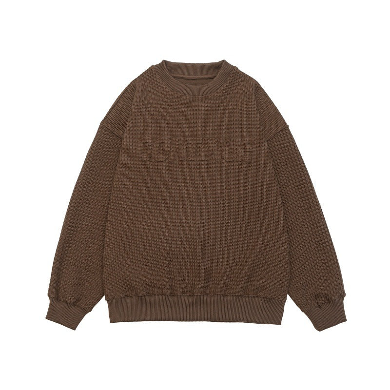 Unisex Boxy‑Strickpullover mit grober Rippenstruktur und Rundhalsausschnitt Nord Taschen