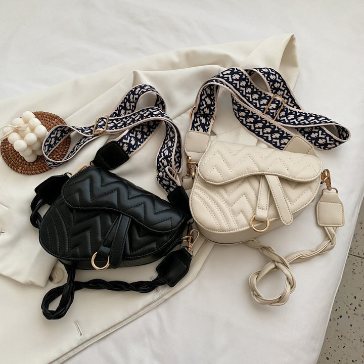 Damen modische Schultertasche mit geflochtenem Riemen Nord Taschen