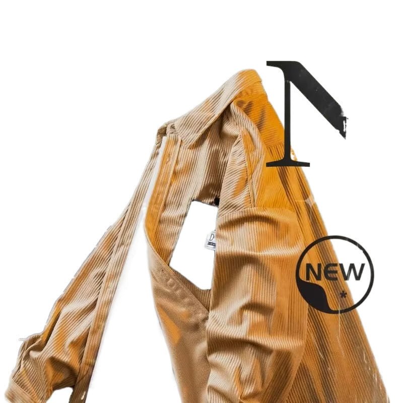 Herren Struktur-Cord-Overshirt mit versteckter Knopfleiste und kontrastierter Innenpattentasche Nord Taschen