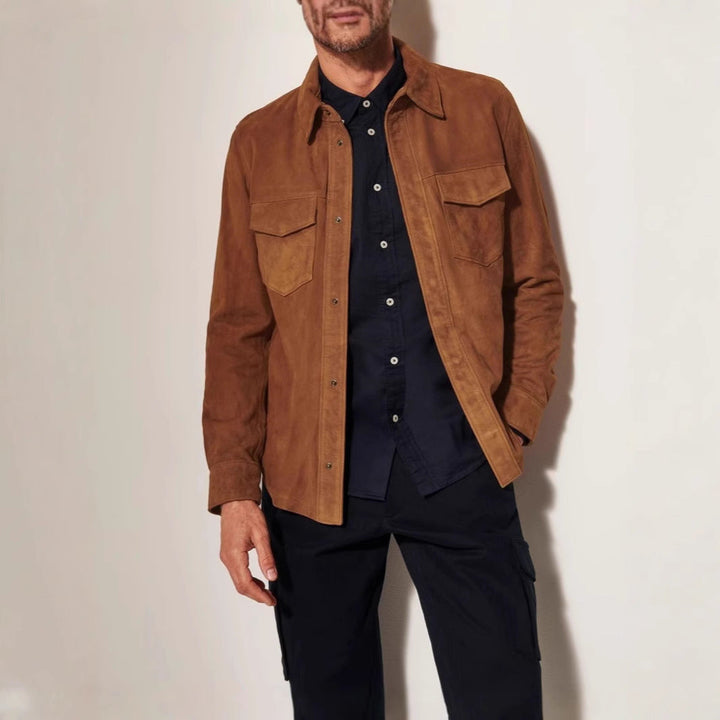 Herren hochwertige Vegan lederjacke im klassischen Design
