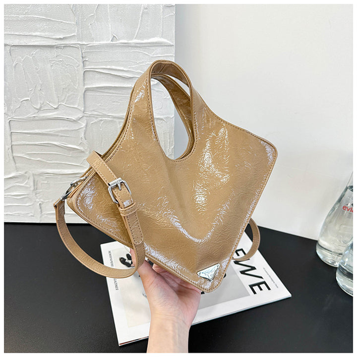Damen stilvolle Handtasche aus glänzendem Kunstleder Nord Taschen