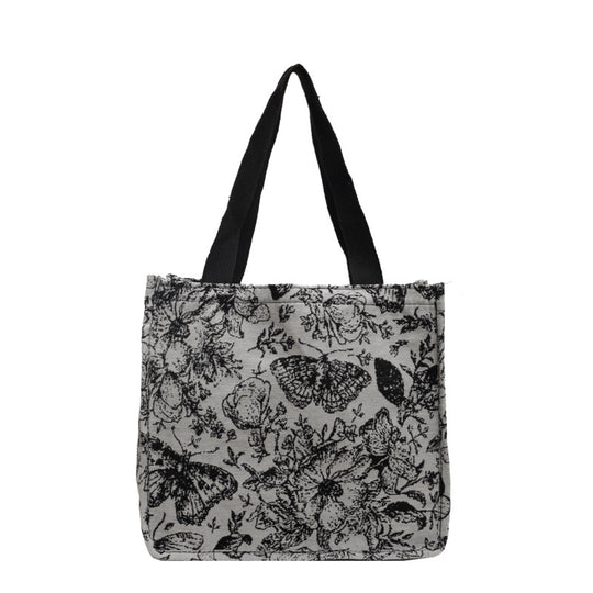 Damen Jute-Handtasche mit floralem Design Nord Taschen
