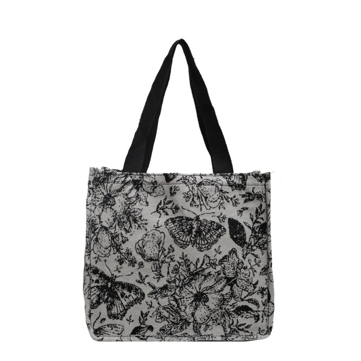 Damen Jute-Handtasche mit floralem Design Nord Taschen