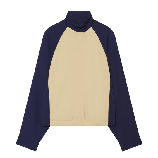 Damen Leichter Colorblock Windbreaker mit Stehkragen und Raglanärmeln Nord Taschen