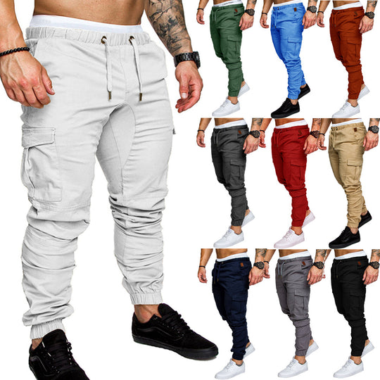 Herren Tapered Cargo-Jogger mit elastischem Bund, Kordelzug und Beuteltaschen Nord Taschen