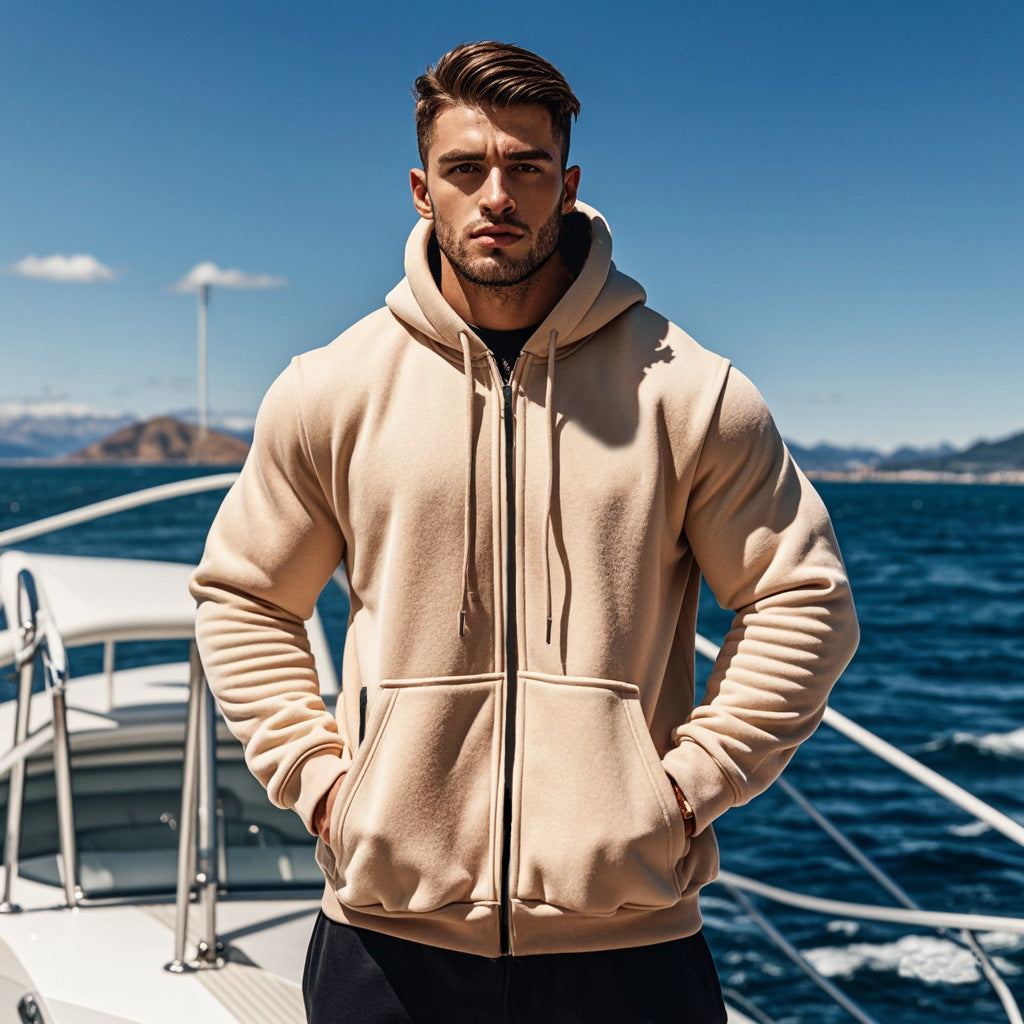 Herren Kapuzen-Sweatjacke mit durchgehendem Reißverschluss, Kängurutasche und verstellbarer Kapuze Nord Taschen