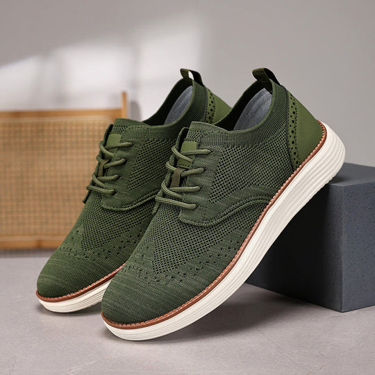 Herren nan gestrickter Oxford-Sneaker mit Wingtip-Perforation und federleichter EVA-Sohle