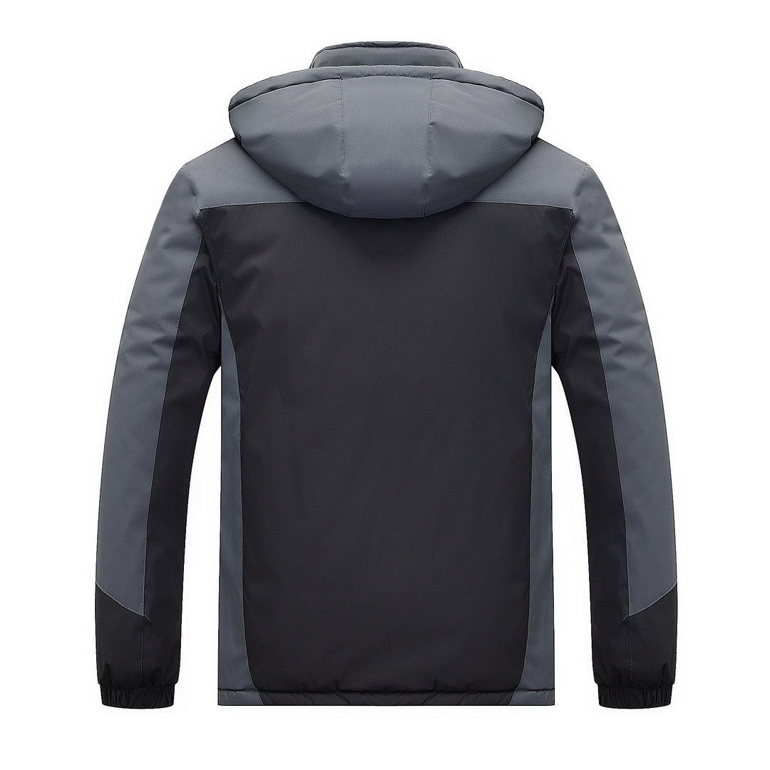Herren wasserabweisende Outdoorjacke mit Teddyfleece-Innenlage, verstellbarer Kapuze und Multifunktions-Taschen Nord Taschen