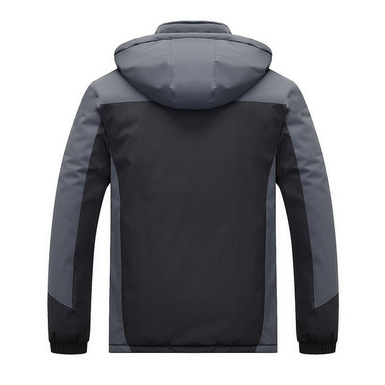 Herren wasserabweisende Outdoorjacke mit Teddyfleece-Innenlage, verstellbarer Kapuze und Multifunktions-Taschen Nord Taschen