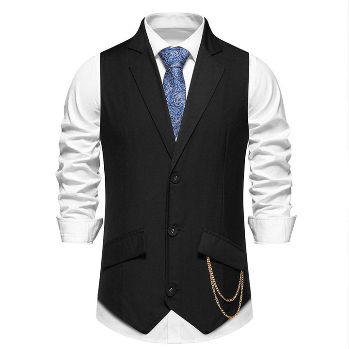 Herren elegante Anzugweste mit praktischen Taschen und modischen Akzenten