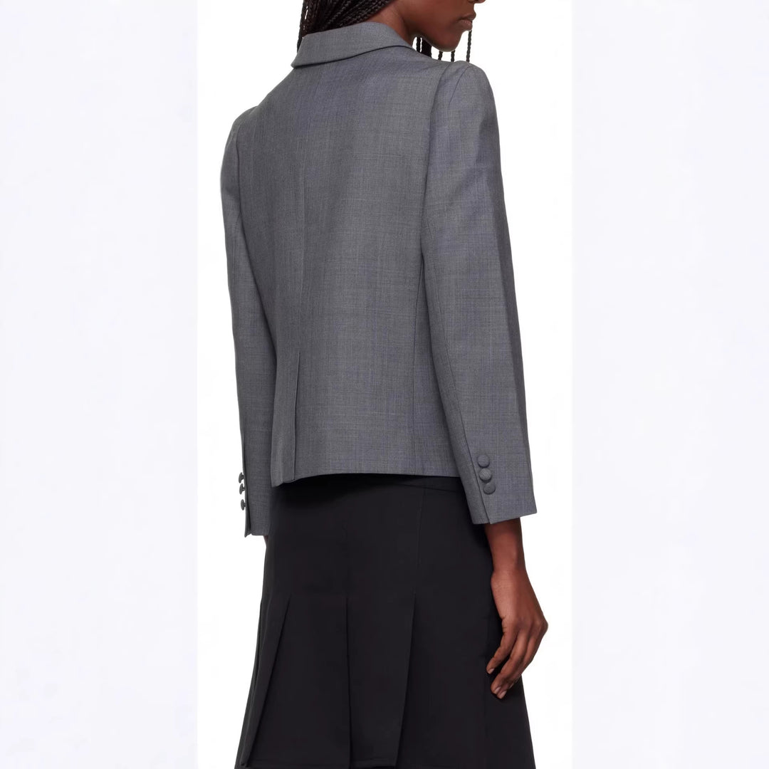Damen Kurzblazer im taillierten Vintage Tailoring mit bezogenen Knöpfen Nord Taschen
