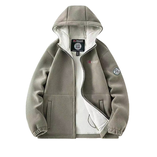 Damen Kapuzen-Fleecejacke mit Teddyfutter und durchgehendem Reißverschluss Nord Taschen