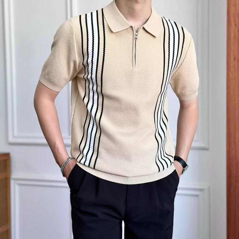 Herren Modisches Poloshirt mit Reißverschluss Nord Taschen