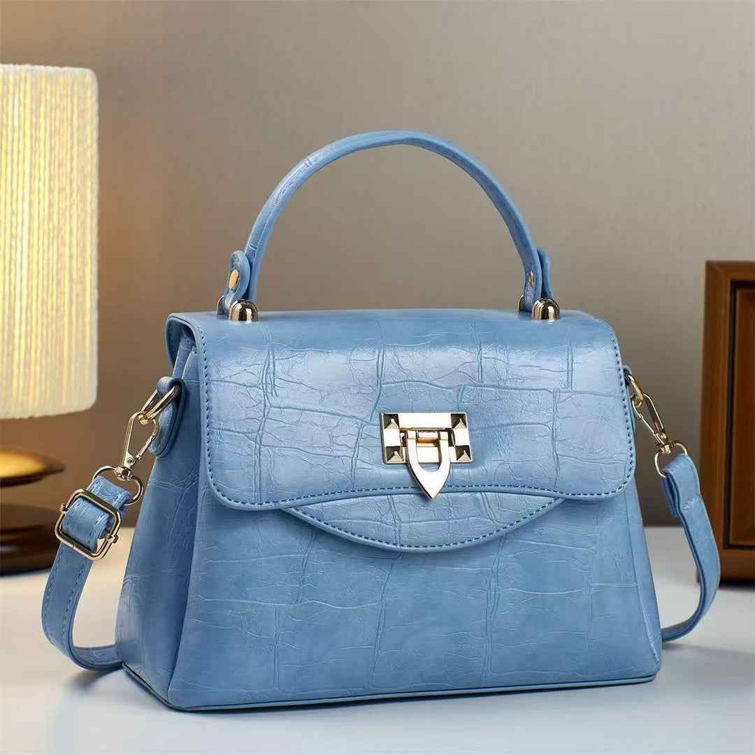 Damen strukturierte Handtasche mit elegantem Krokodilleder-Look Nord Taschen